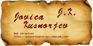Jovica Kušnorjev vizit kartica